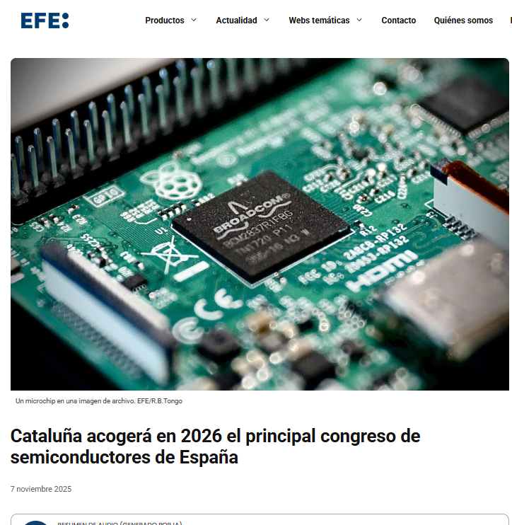 Cataluña acogerá en 2026 el principal congreso de semiconductores de España